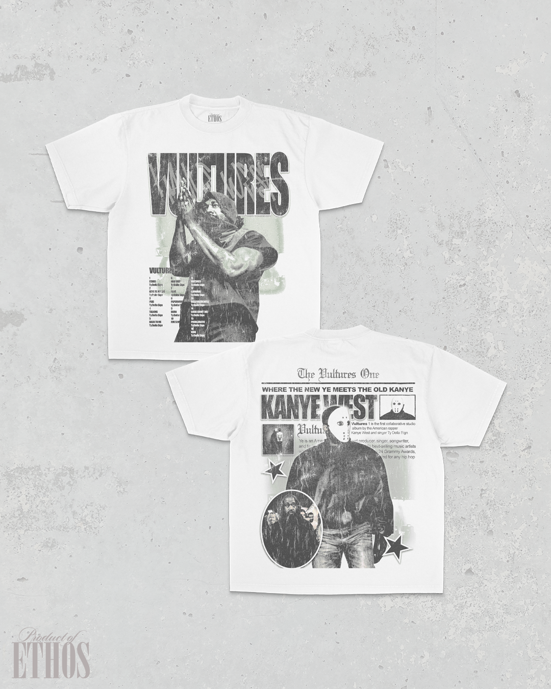 Vultures Double-Sided White Tee