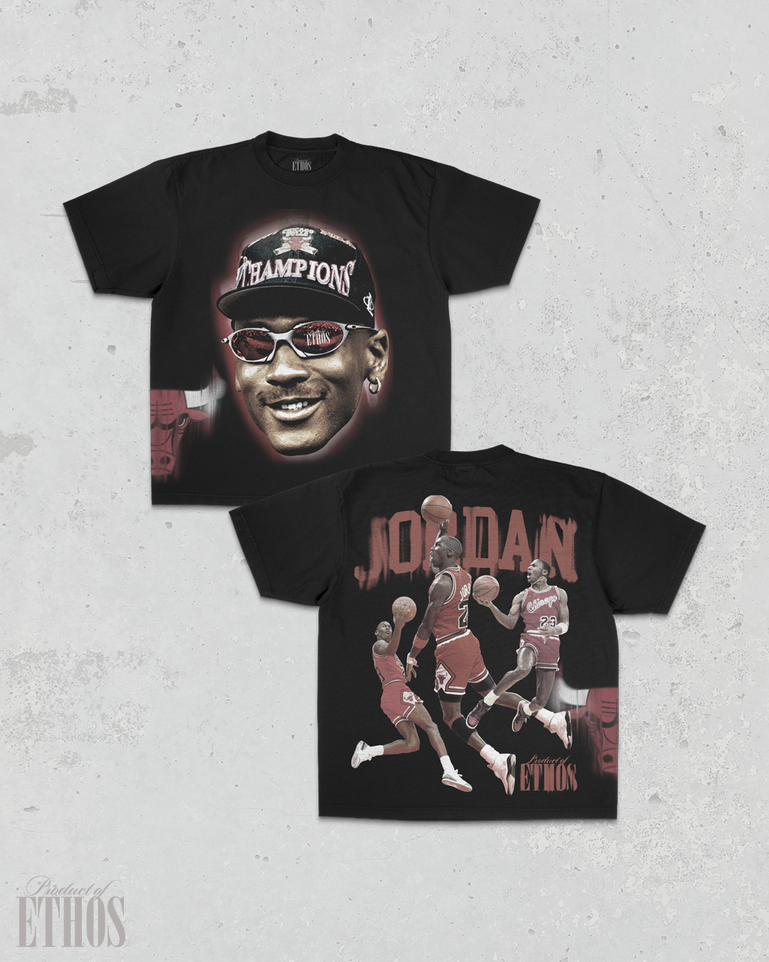 Big Face Champions Jordan Black Tee