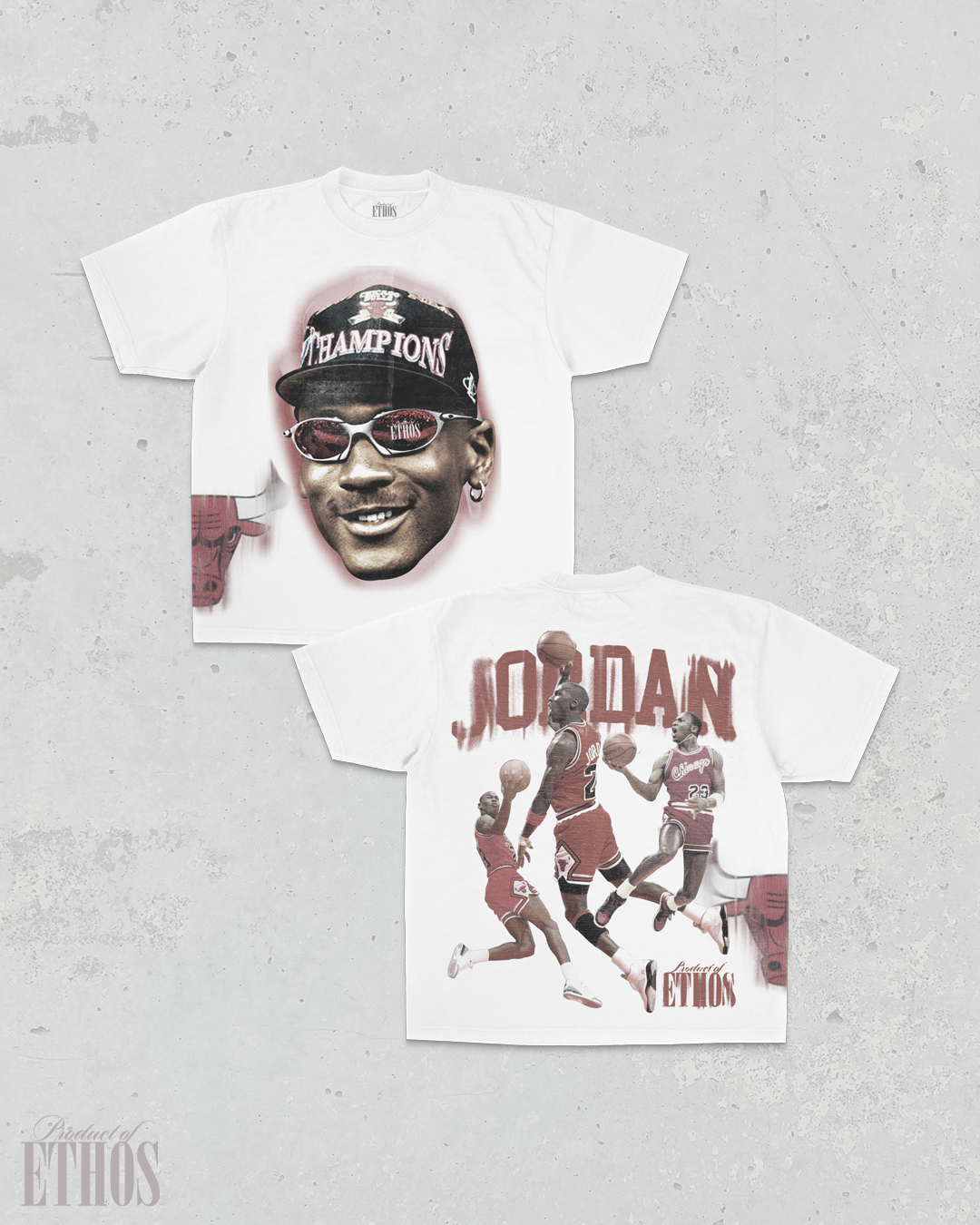 Big Face Champions Jordan White Tee