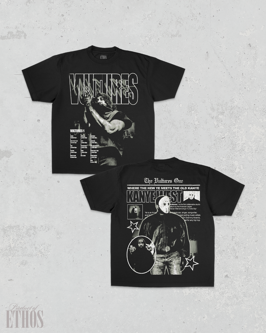 Vultures Double-Sided Black Tee