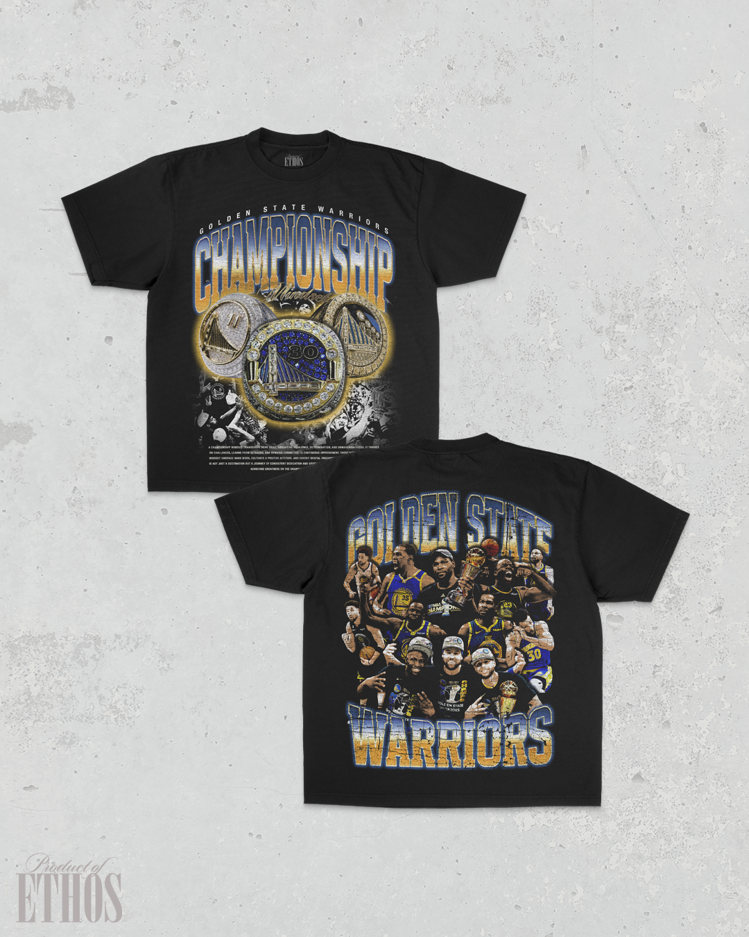 Warriors 3 Peat Black Tee