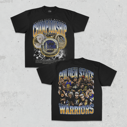 Warriors 3 Peat Black Tee