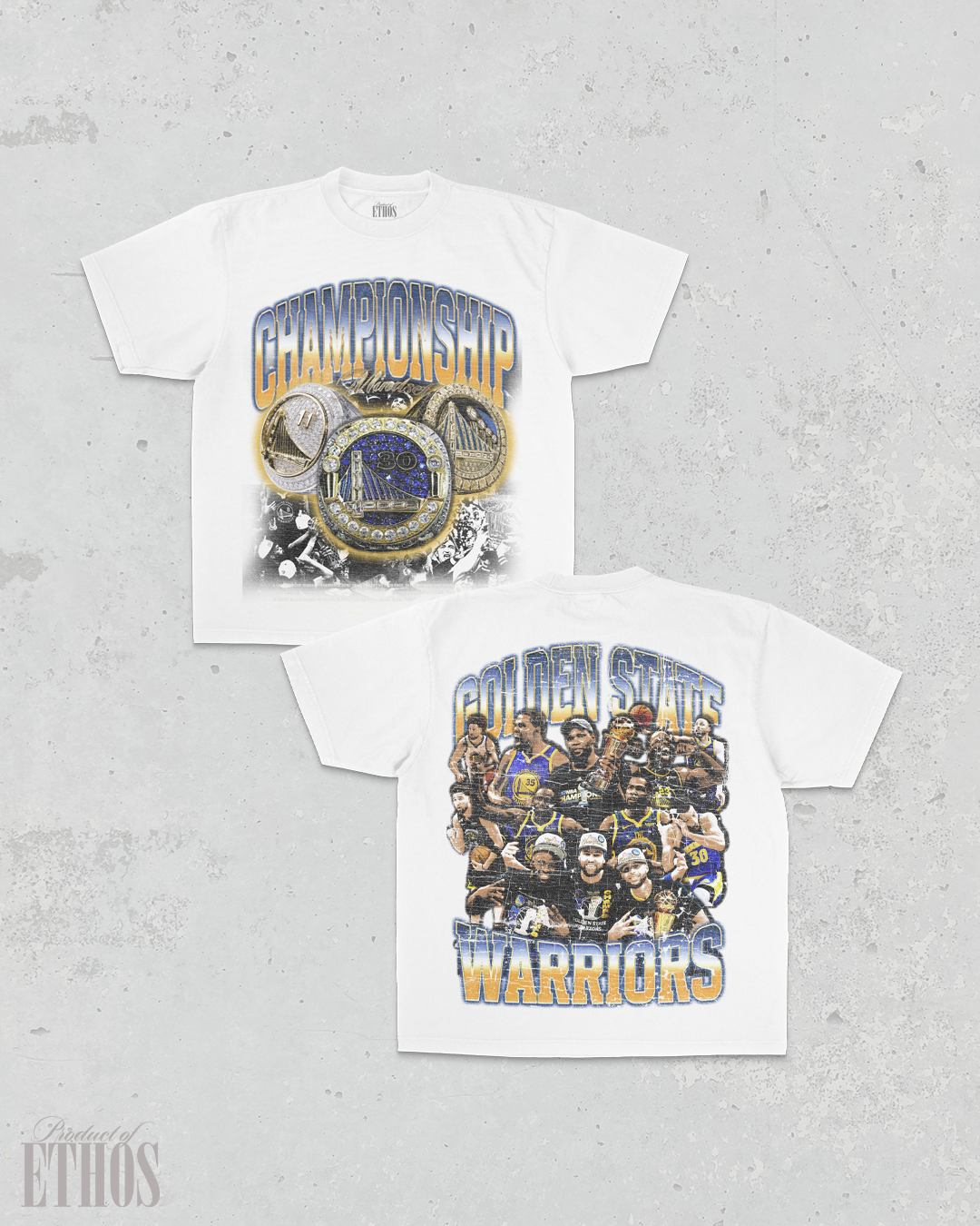 Warriors 3 Peat White Tee